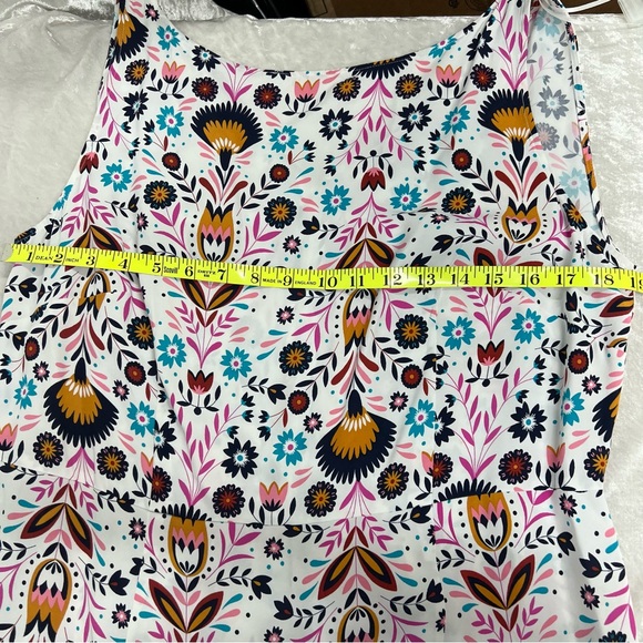 Boden Tessa Asymmetrical 12L Midi Dress Ivory Carnival Floral - Picture 5 of 10